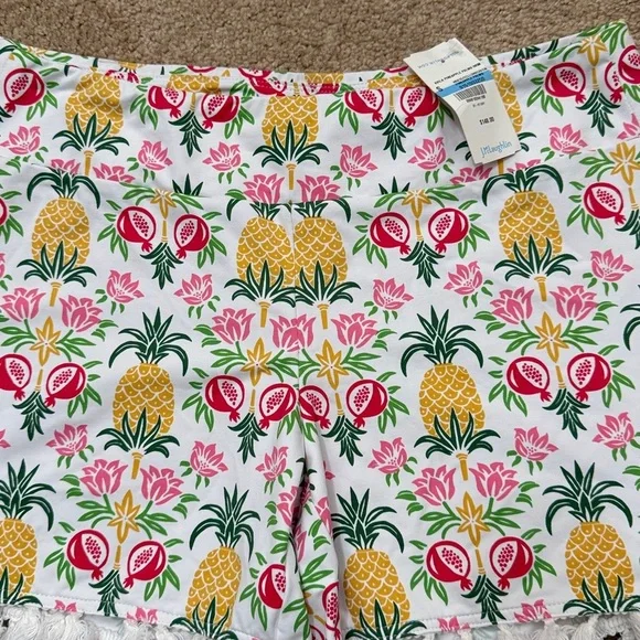 NWT J. Mclaughlin Avila Pineapple Palms Mid Rise Tassle Detail Shorts Size Small